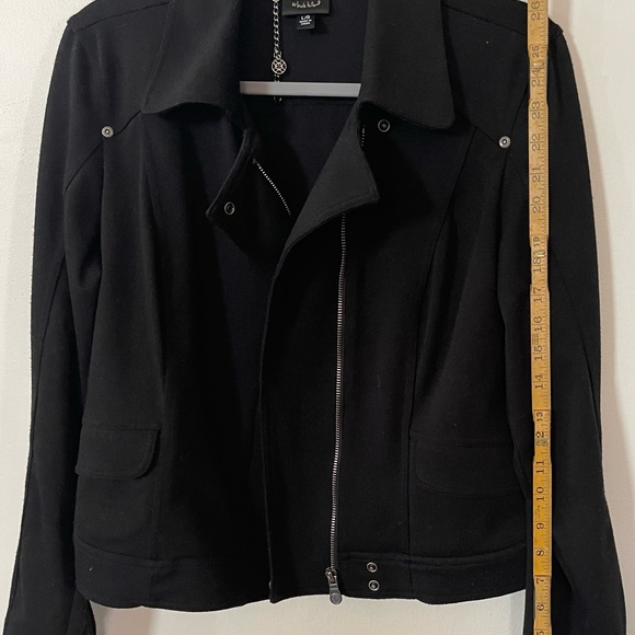 Nicole miller black bomber jacket. Purchased but never worn. - Picture 3 of 4